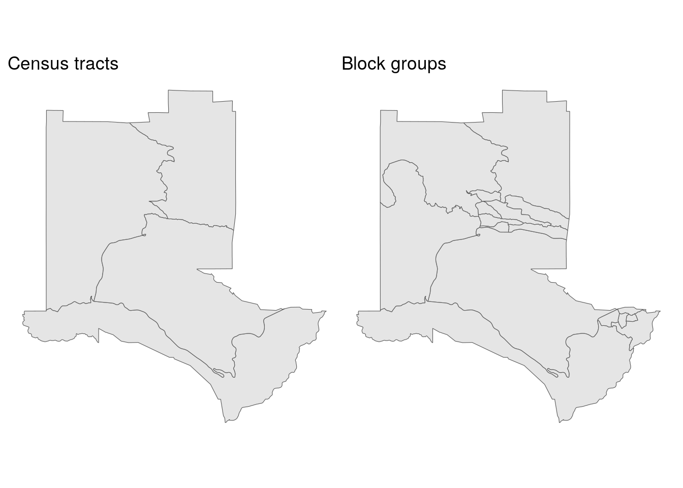 Comparing Census tracts and block groups