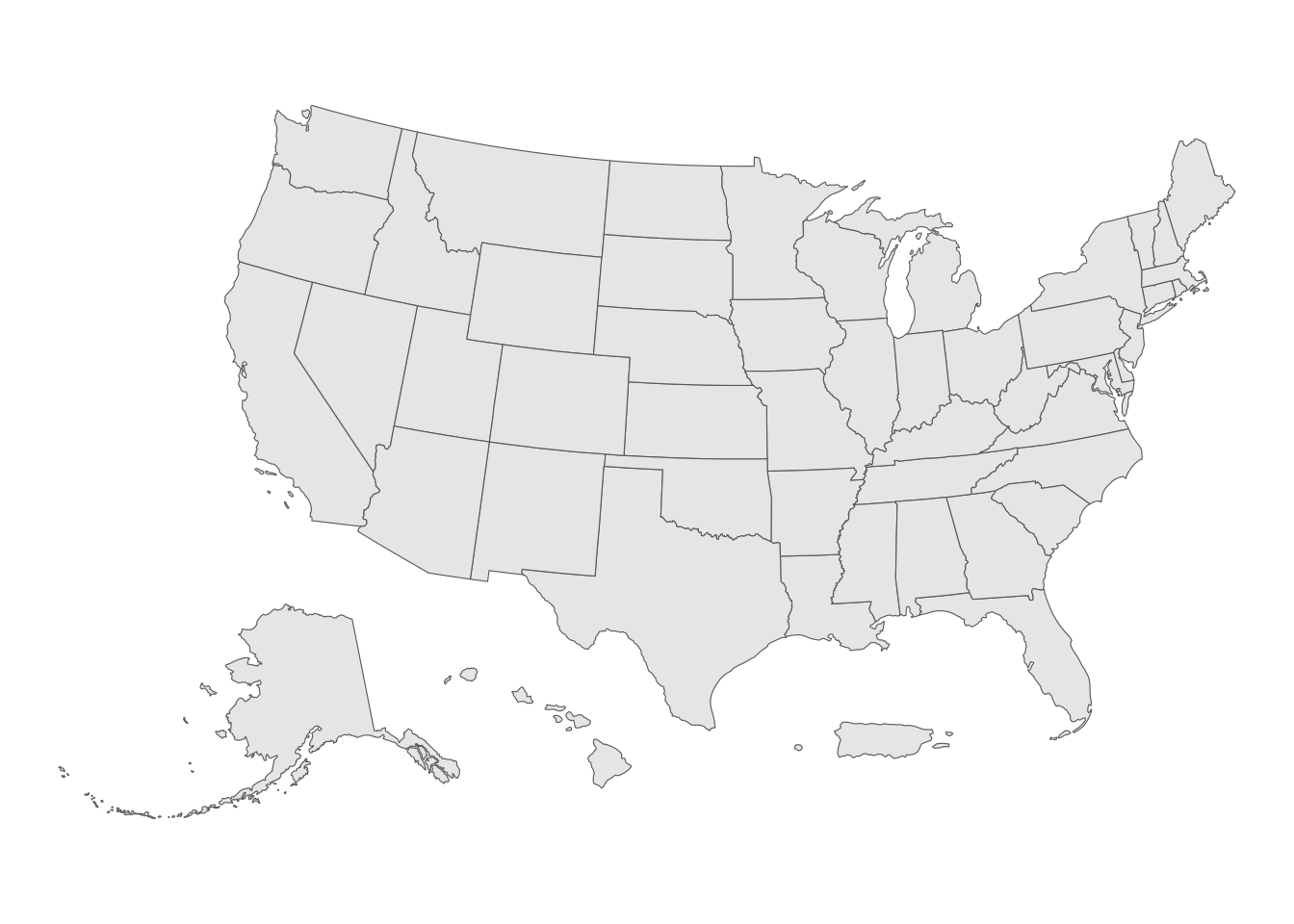 US states with shifted and rescaled geometry