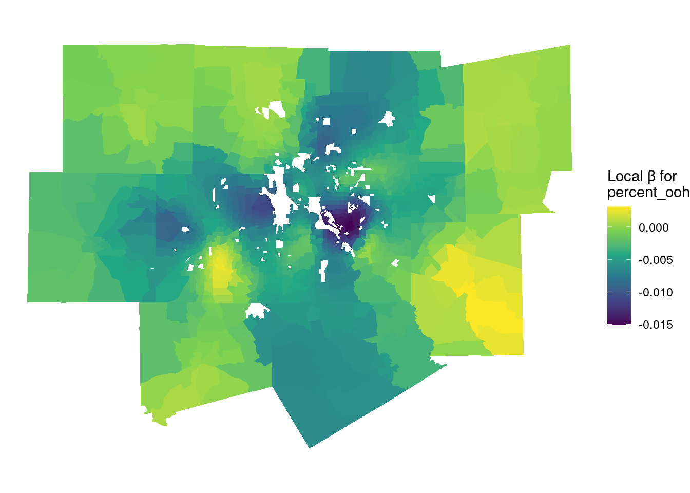 Local parameter estimates for percent owner-occupied housing