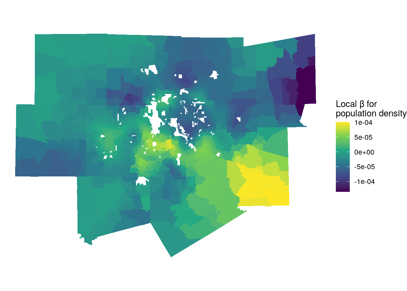 Local parameter estimates for population density