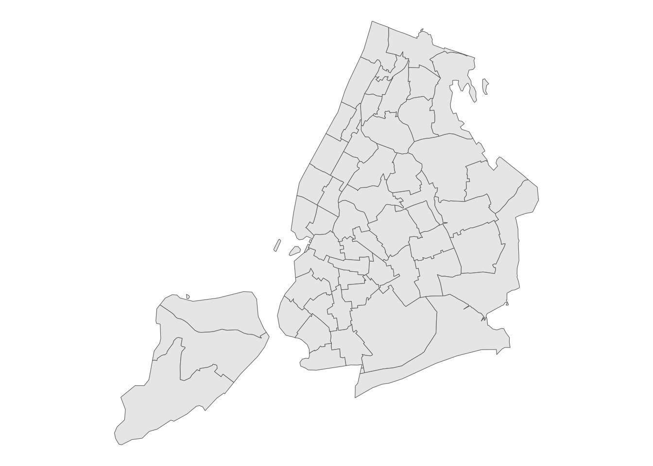Map of PUMAs in New York City