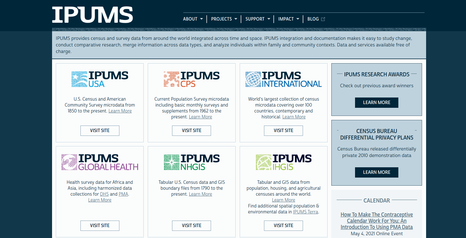 IPUMS home page